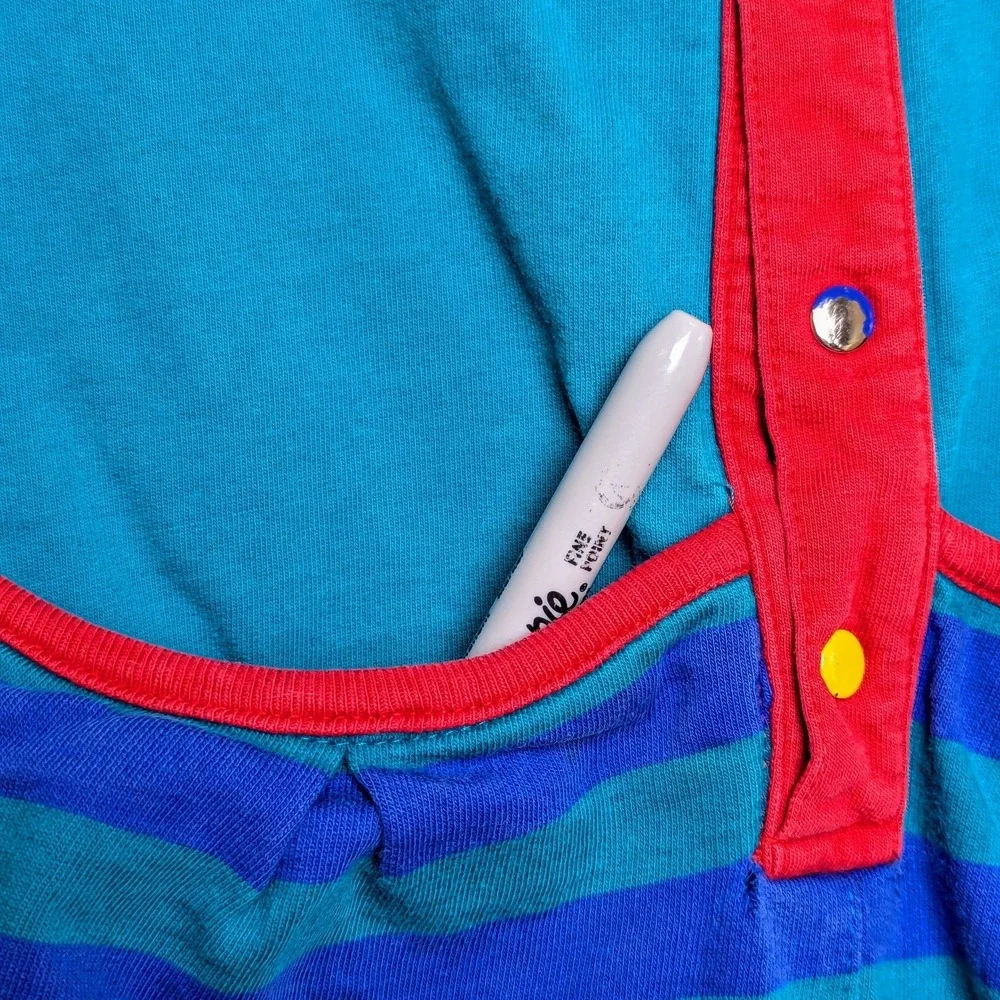 VTG Gymboree Colorblock Rainbow Tag Long Sleeve Jumpsuit Romper‎ 18-24 Months